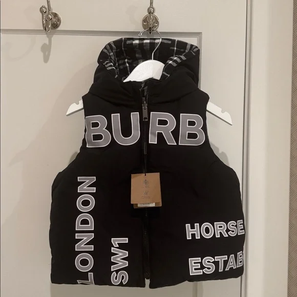 BURBERRYKids Reversible Logan Gilet In Black size 8